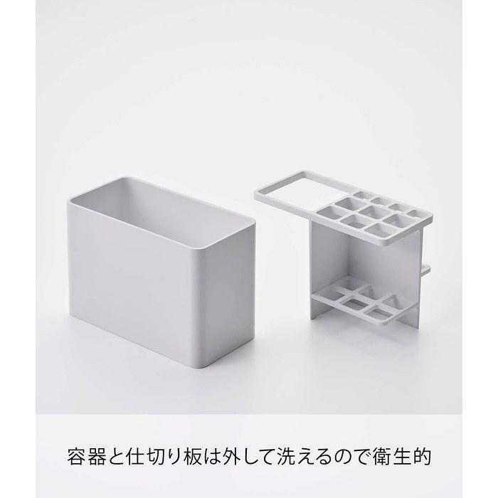 [Yamazaki] Film Hook Toothbrush Stand White, Approx. W4.7 x D2.6 x H3.1 inches MIST, Toothbrush Bulk Storage 5959