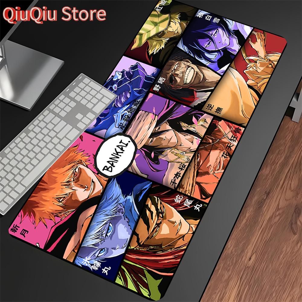White Mouse Pad Anime Large Mousepad Bleach Manga Panel Laptop Office Rubber Soft Table Mat Pc Keyboard Gaming Non-Slip Carpet