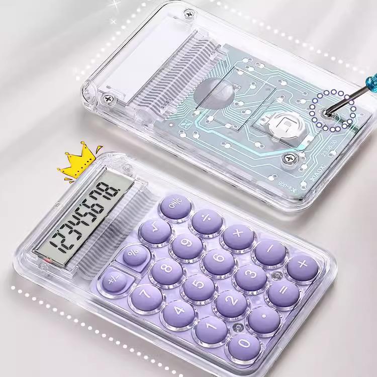 Transparent Mini Calculator: Cute, Portable, Child-Friendly, Ideal for Office Use