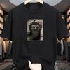 The Latest Unisexs Pure Cotton Washed Shortsleeved Sculpture In 2025 Is Breathable And Of High Quality A Popular Style In Ins