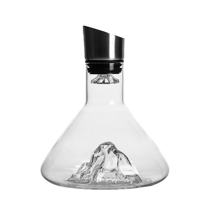 1500ML Iceberg Whiskey Hanger Handmade Lead free Crystal Wine Pourer Caramel Thickened Wine Dispenser Pot Accessories