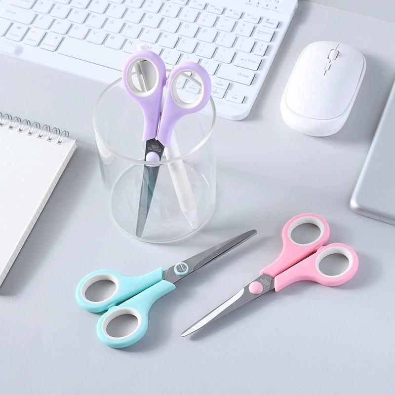 Macaron Colored Stationery Scissors: Large & Small for Student Art, Craft & Office Use