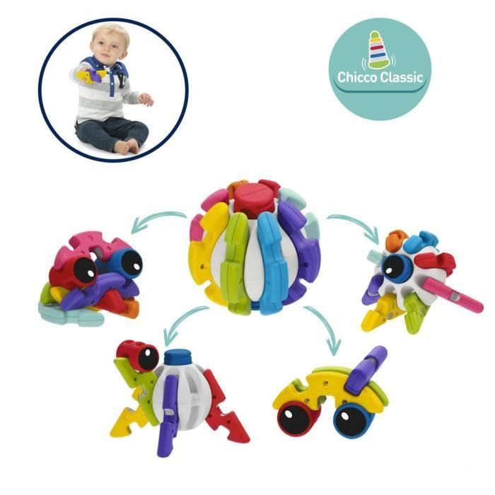 Forme à trier et à agencer - CHICCO - Balle à Construire 2 en 1 - 10 pièces assemblables - Mixte