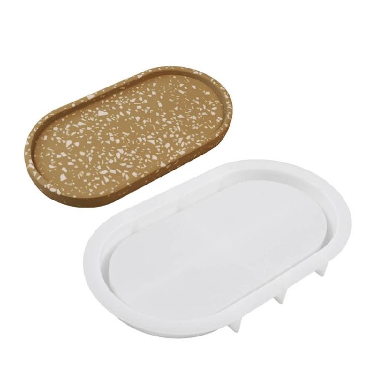 Silicone Fruit Plate Casting Mold Oval Serving Tray Crystal Epoxy Resin Molds