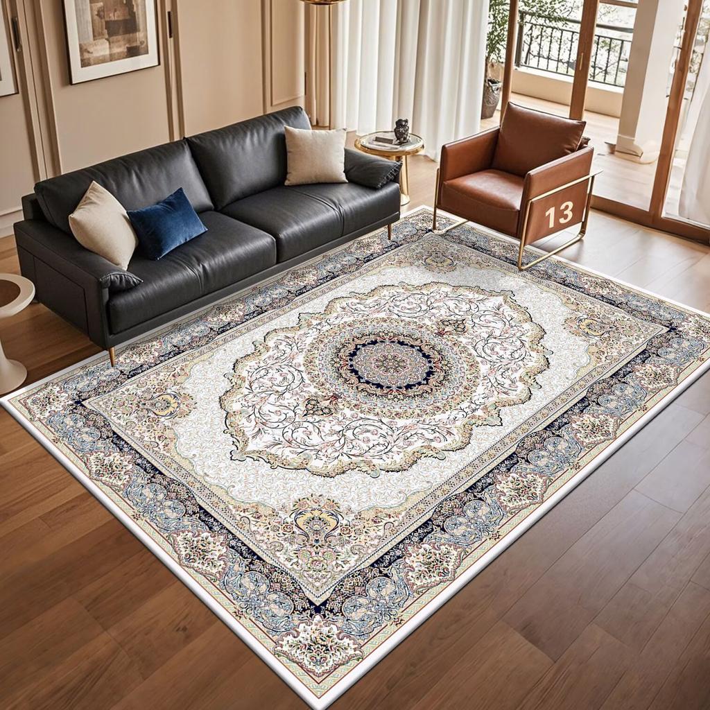 Retro Persian American Carpet Large Area Living Room Decoration Home Ethnic Style Bedroom Rug Cloakroom Lounge Soft Mat Washable