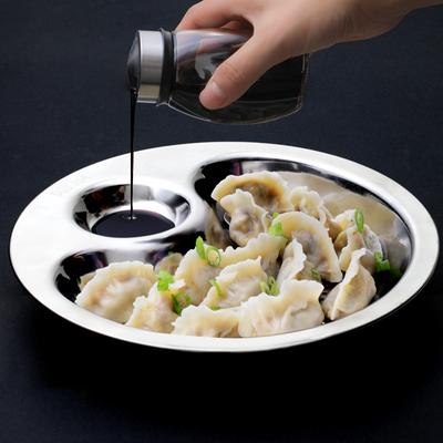 Dubbellagers Middagstallrik Vinägerfat Rostfritt Stål Dumpling Pommes Frites Dim Sum Sushifat Stor Med Avrinningsfat Snabbmat