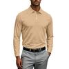 Men's Quick Dry Breathable Golf Polo Shirt Long Sleeve Button Design Casual Collar Athletic Sports Shirt