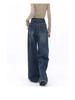 American Vintage High Waist Oversized Jeans Pants for Women Casual Baggy Y2K Wide Leg Fashion Streetwear Blue Denim Trouser