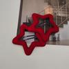 2pc Fashion Denim Velvet Red Heart Star BB Hairpin Hair Side Clips for Women Girls Hair Accessories