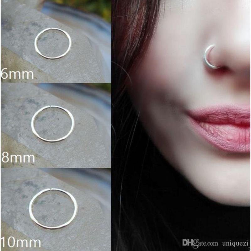 Sterling Silver Personalized Puncture European and American Allergy-Free Lip Ring Nose Stud No. 51 Warehouse 6mm