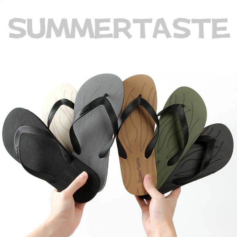 New flip-flops men's slippers  outdoor wear summer pinch foot non-slip soft bottom seaside beach sandals