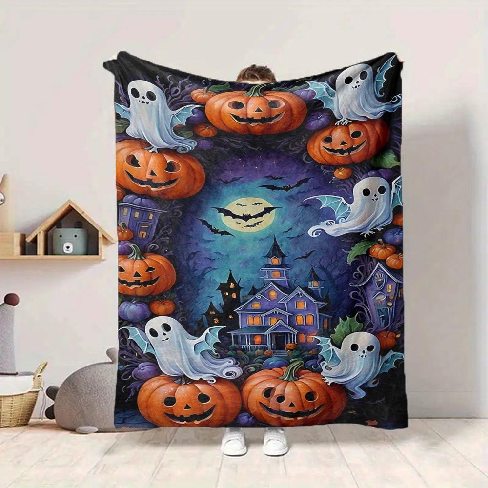 1PC Halloween Decorations Print Blanket, Soft Throw Blanket - Warm & Cozy for Couch, Bed, Office, and Travel yy250912169