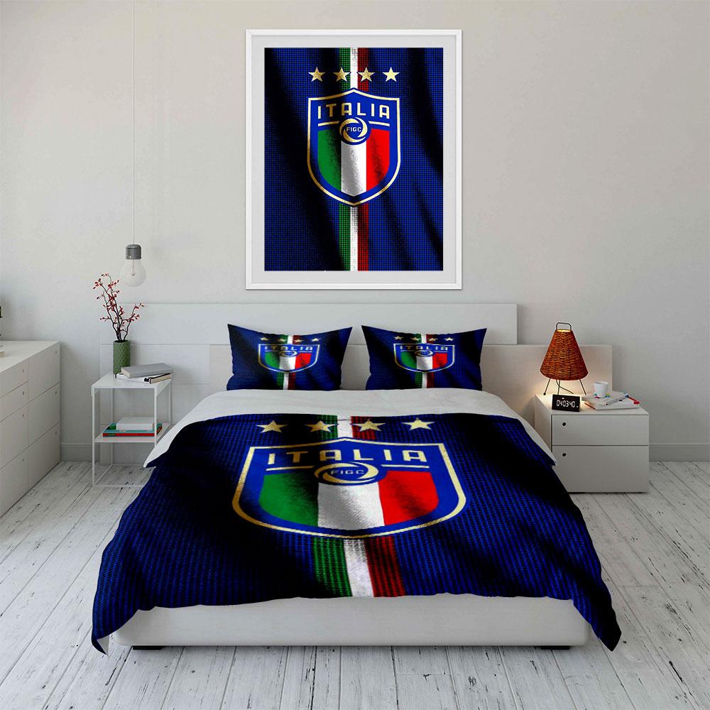 Italia FIGC logo design. Bedding sets Duvet cover sets Duvet covers Pillowcases(1*Duvet Cover 2*Pillowcases without duvet insert)