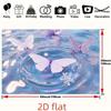 2D Magical Water Ripple Backdrop with Purple and White Butterflies for Aesthetic Room Decor