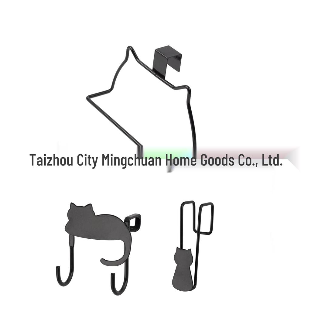 Wrought Iron Cat-Themed Door Hook - Punch-Free, Creative, and Cute Cabinet Accessory