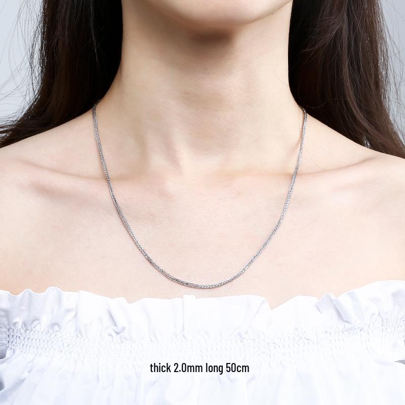 925 Sterling Silver Chopin Necklace Chain for Women & Men - Simple Clavicle Design