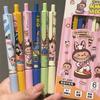 6Pcs Cute Cartoon Labubu Gel Pen Kawaii 0.5Mm Black Ink Press Pen School Supplies Girl&Child Stationery Gifts