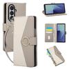 Wallet Case for Galaxy Z Fold7 - Leather/PU, Gray, With Lanyard