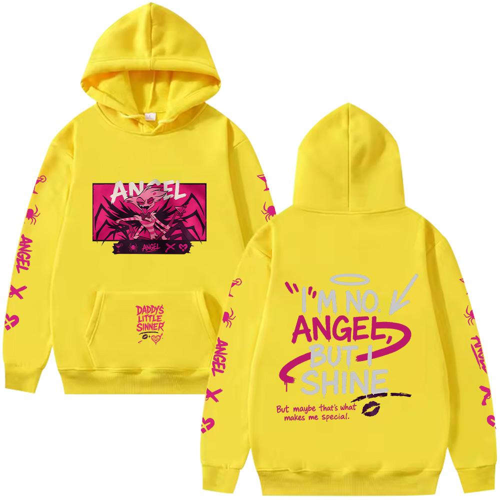 Angel Dust Hoodie Hazbin Hotel Harajuku Anime Pullovers Demoncore Unisex Streetwear Cute Edgy Imp Gift for Fan Streetwear Clothes