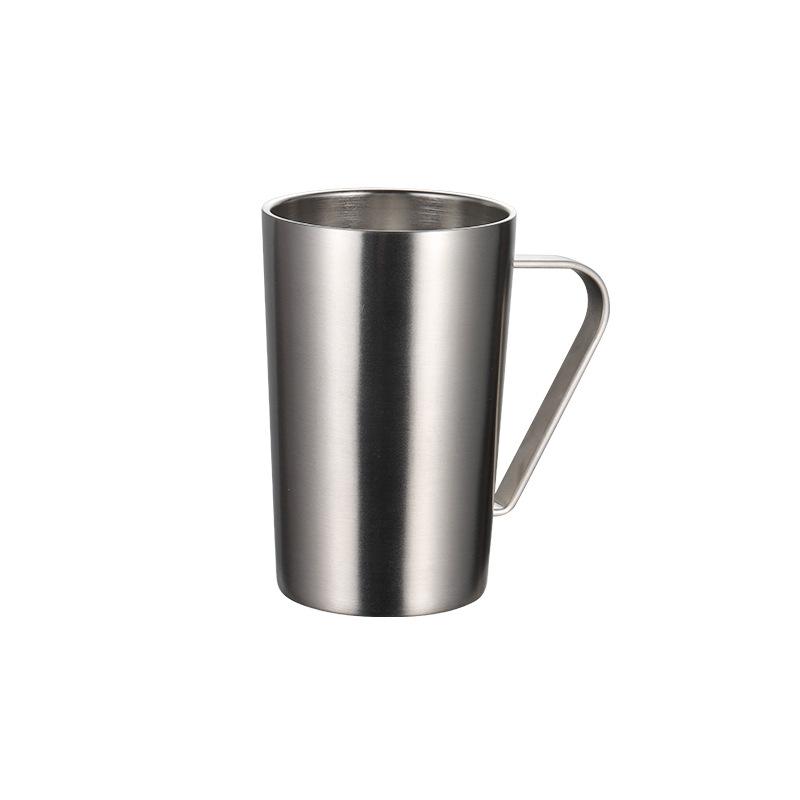 304 stainless steel thermal insulation double-layer beer cup multi-specification sanding slope conical water cup with handle gift