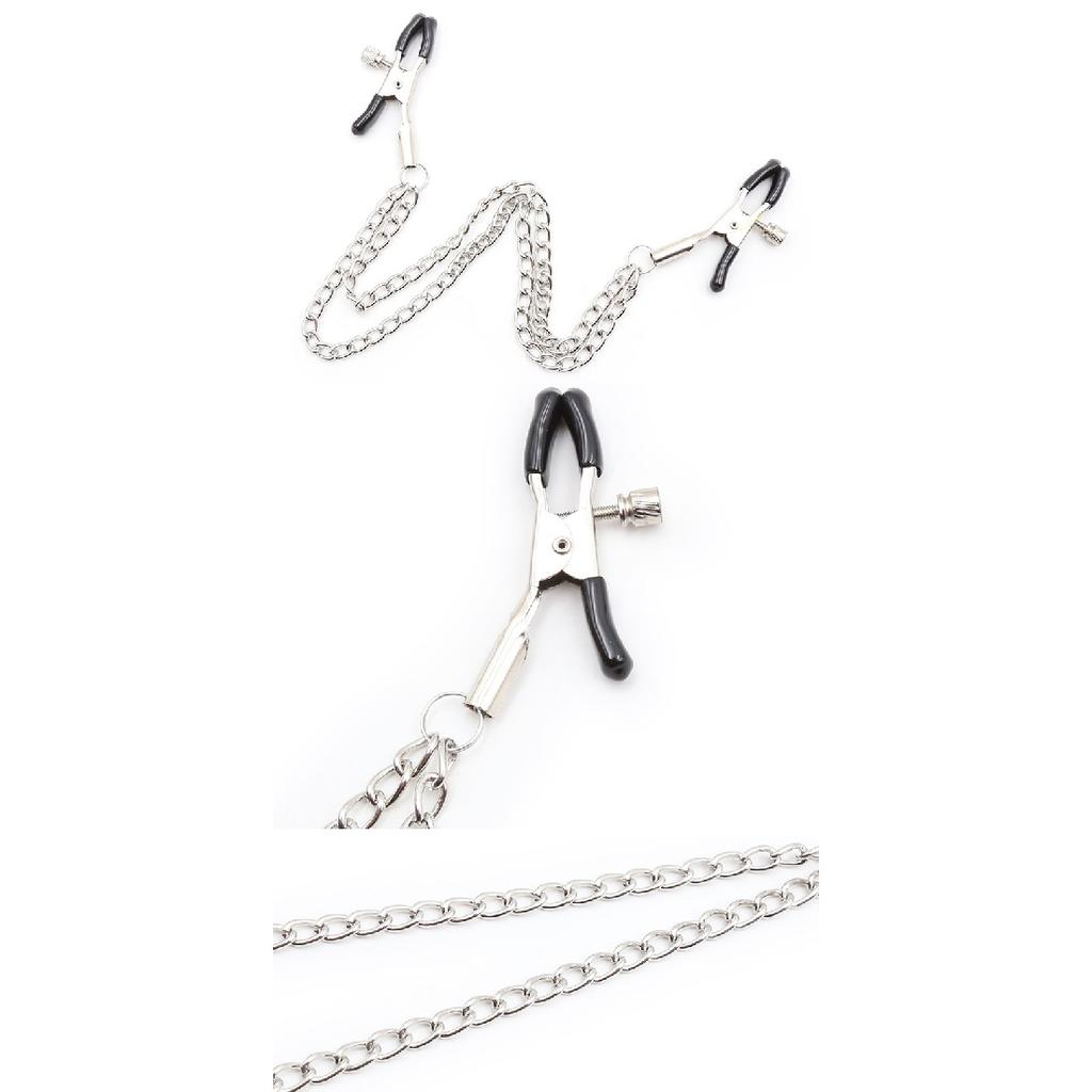 Sexy Flirt Nippelklemme Schamlippen Brustwarzenklemmen mit Kettenclips Stimulator SM Fetisch Sexspielzeug für Paare Sklavin Brust