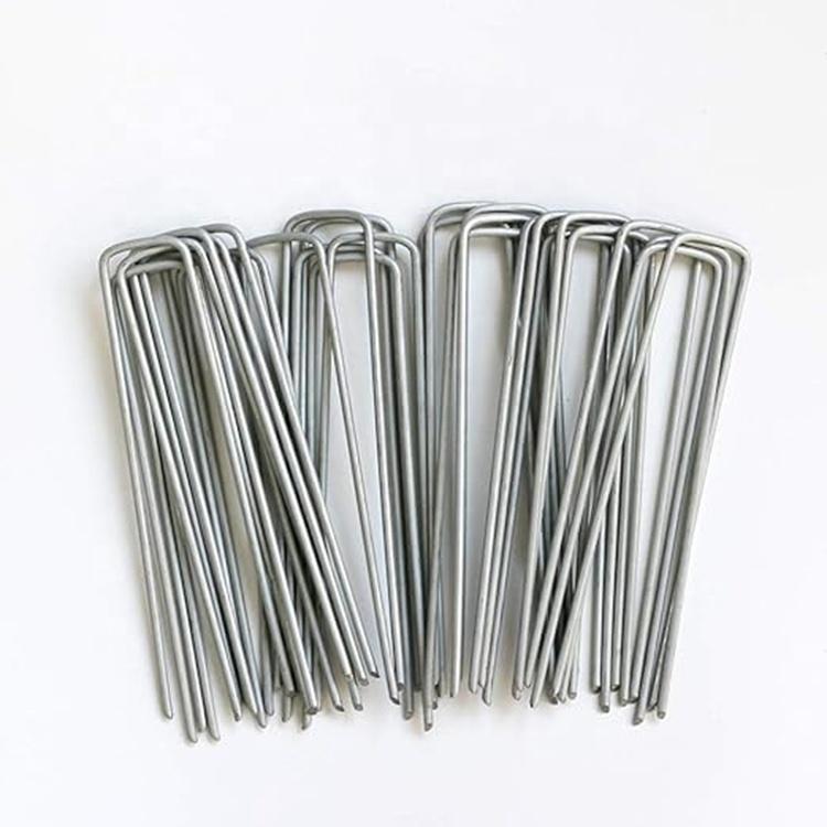 For Weed Barrier Fabric Landscape Staples Garden Stakes Galvanized Lawn Stake U-Type Turf Staples Galvanized