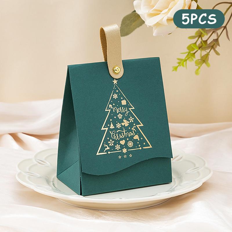 

5 шт. Коробка для рождественских подарков «Счастливого Рождества» для упаковки печенья и конфет, Рождественские подарочные пакеты