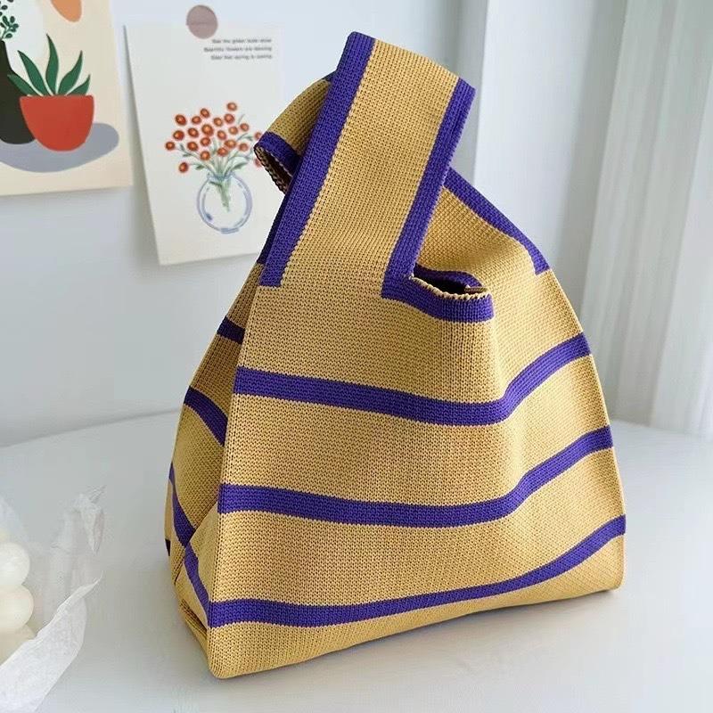 Knitted bag, gift bag, souvenir gift, woven bag, gift bag, fashion wrist bag, handbag, women's bucket bag.