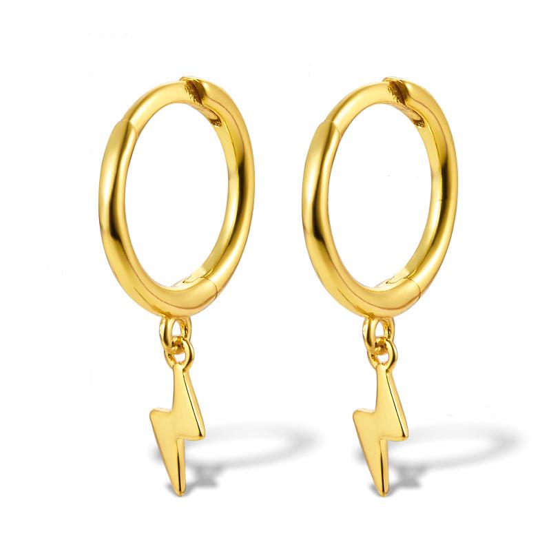 European & American S925 Sterling Silver Lightning Earrings for Women - Creative, Trendy Design Ear Studs & Hoops