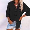 JPNTKY Women's Fashion Casual Solid Color Print Long Sleeve POLO Neck Blouses & Shirts