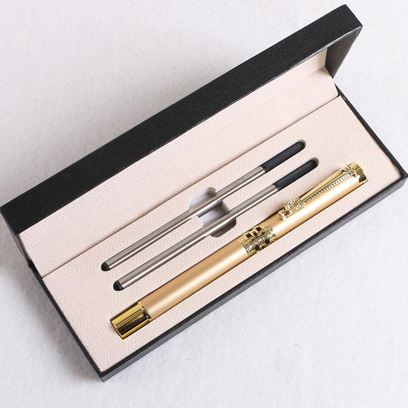 Signature Pen Red Metal Creative Hollow Black Business Fountain Pen Blue Orb Pen Gift Box Set Can Be Ordered.