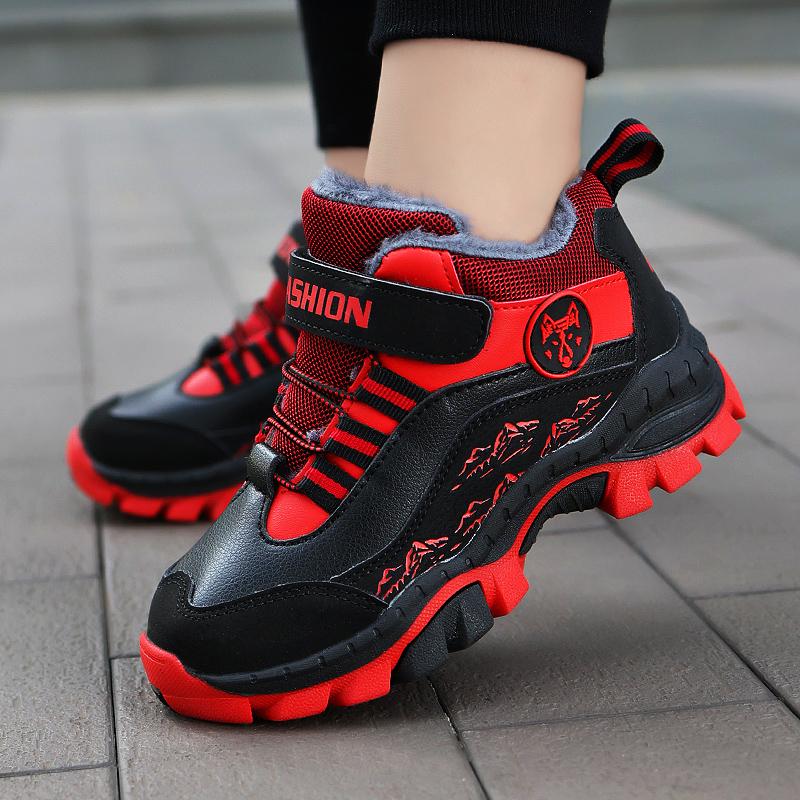 Winter Children's Snow Boots with Plush Anti Slip Wolf Claws Hiking Cotton Shoes