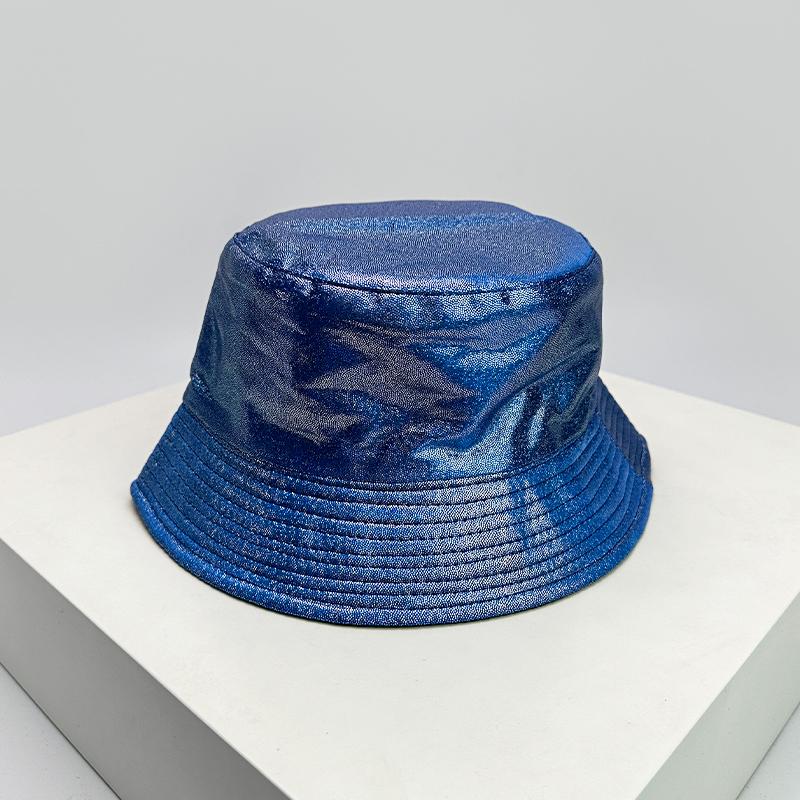 Fisherman Bucket Reflective Visibility High Color Multi Leather PU Faux Women  Men For Neutral Gender Fresh Caps Hats Double Sided Sunshade
