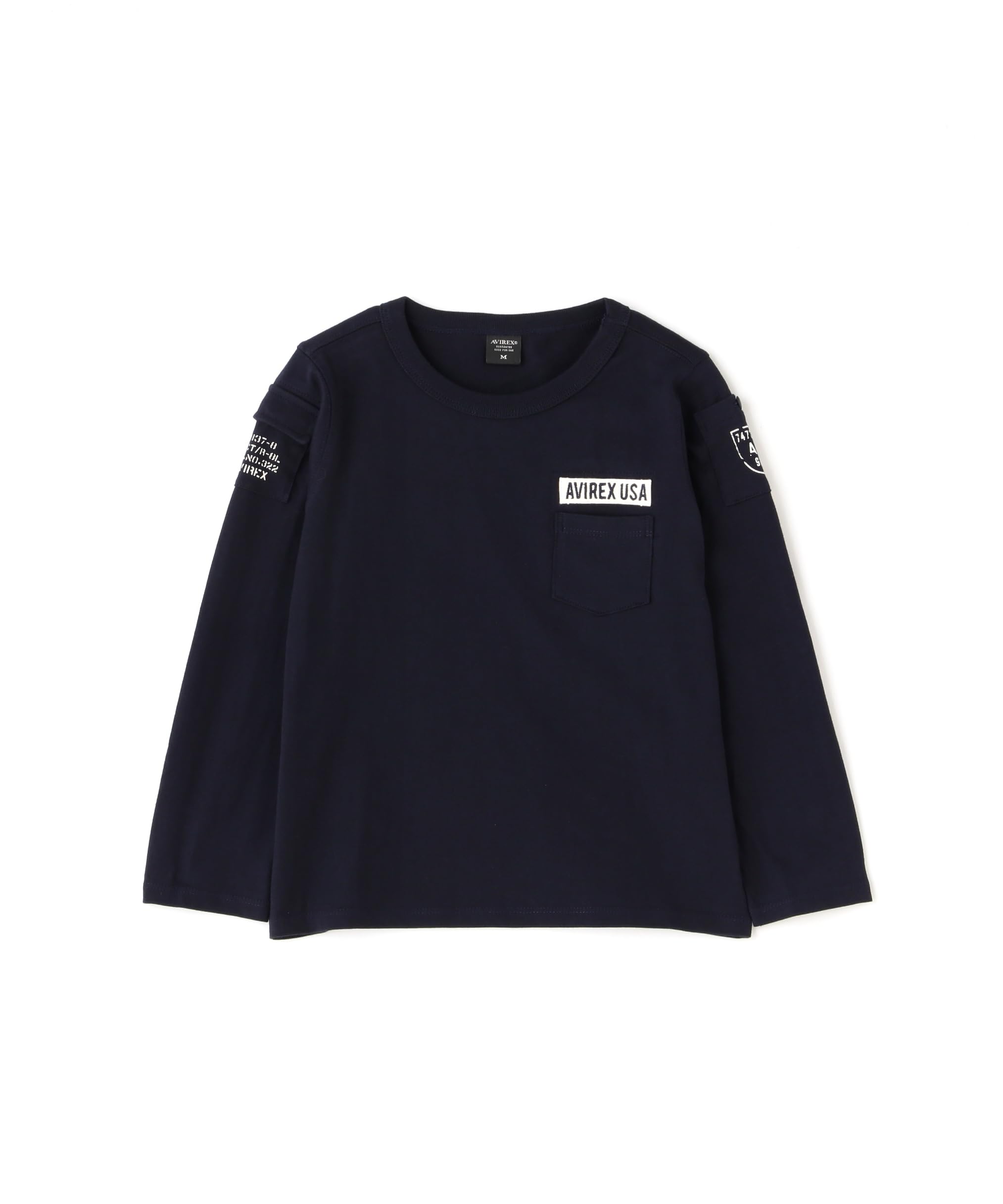 AVIREX KIDS FATIGUE CREW NECK LONGSLEEVE T-SHIRT S 120 navy 783-3930951