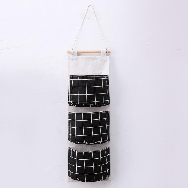 Canvas Wall Mounted Storage Organizer 1Pc Multifunctional Hanging Bag Rack for Renters Bedroom Bathroom No Drill Install