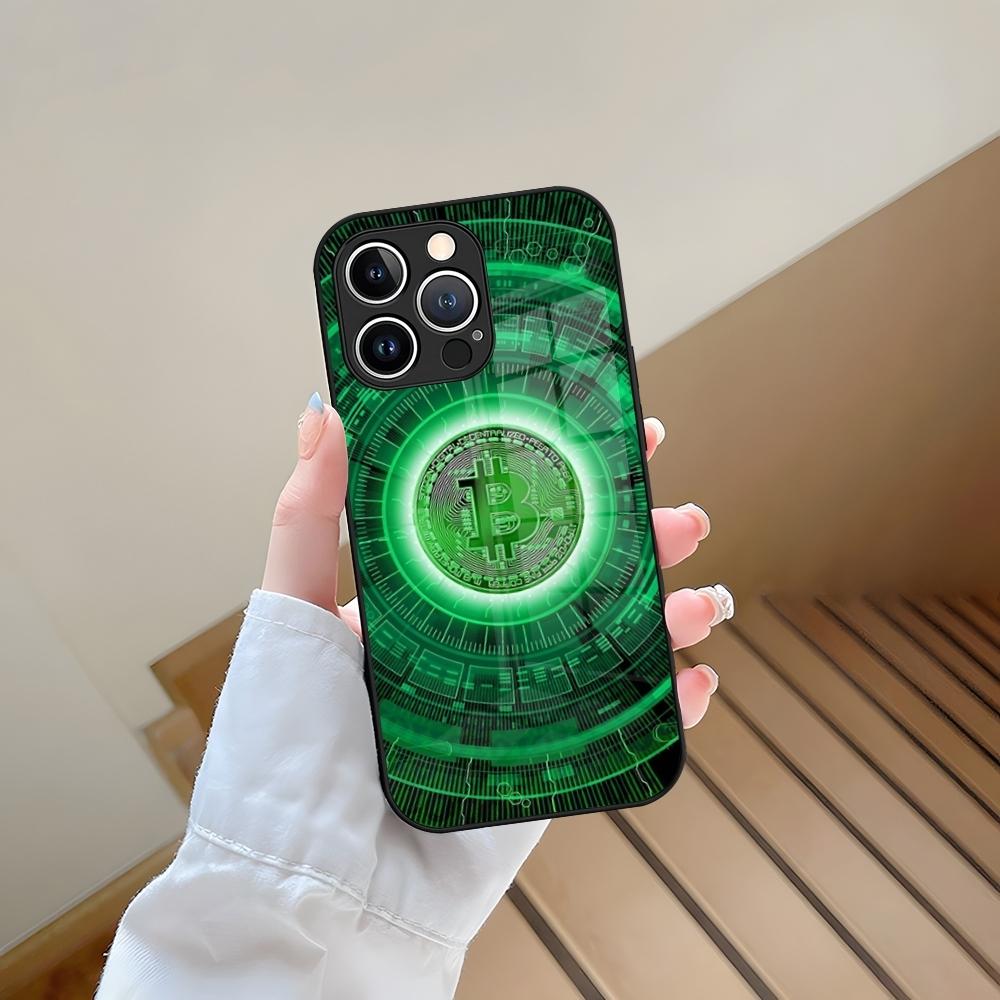 

Bitcoin Phone Case Tempered Glass For IPhone 13 17 15 16 14 12 11 Pro Max Plus Mini XR XS SE2020 Coque iPhone17