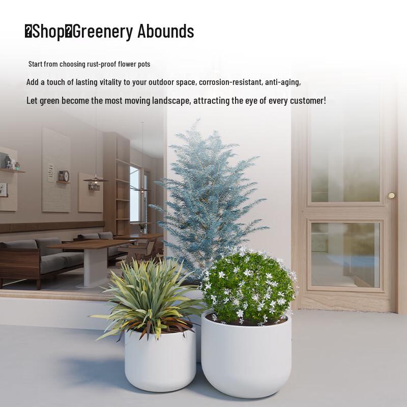 Coffee Round Curved Fiberglass Planter