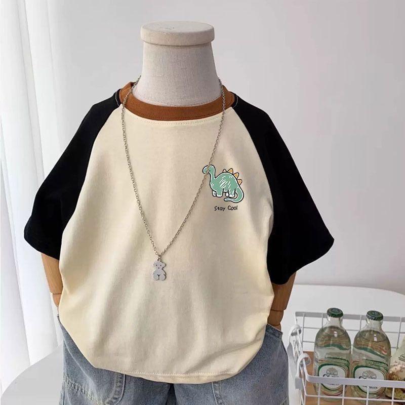 Kids Summer Cotton Cartoon Short Sleeve T Shirt Boys Girls Casual Breathable Base Layer Top For Toddlers