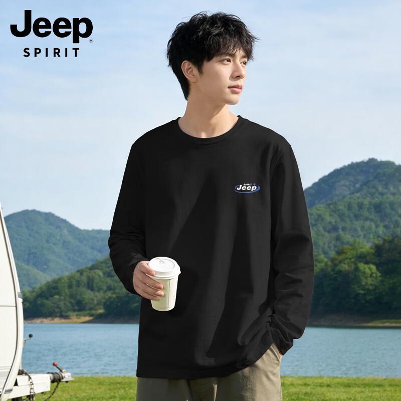 JEEP SPIRIT Men s Pure Cotton Long Sleeve Print T-Shirt M
