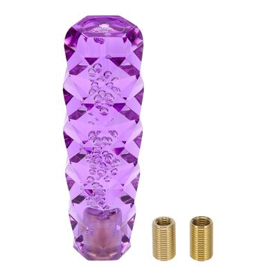 INFINAUTO Car Shift Knob 15cm Universal Automatic and Manual Car Gear Shift Knob with 2 Adapters Acrylic Purple 1 Set