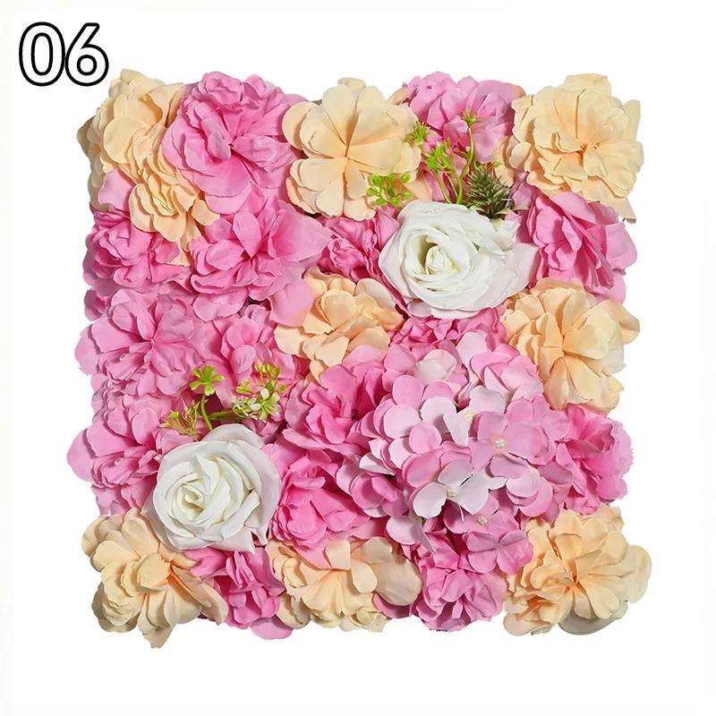 35x35cm Color Artificial Rose Flower Wall Panels Faux Rose Flower Row Stage Backdrop Layout Wedding Proposal Party Home Decor