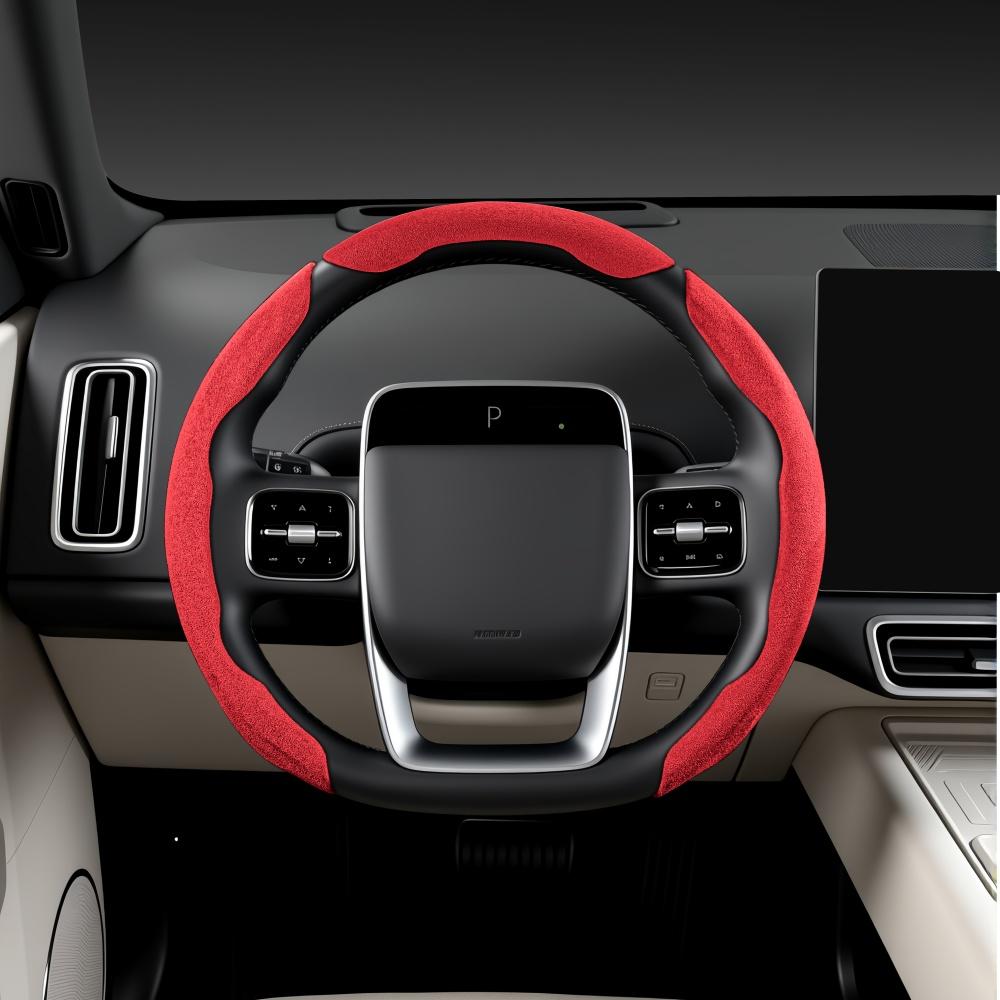 Steering wheel segmented 3pcs protective cover, fur anti slip assist, car interior, izable for multiple models