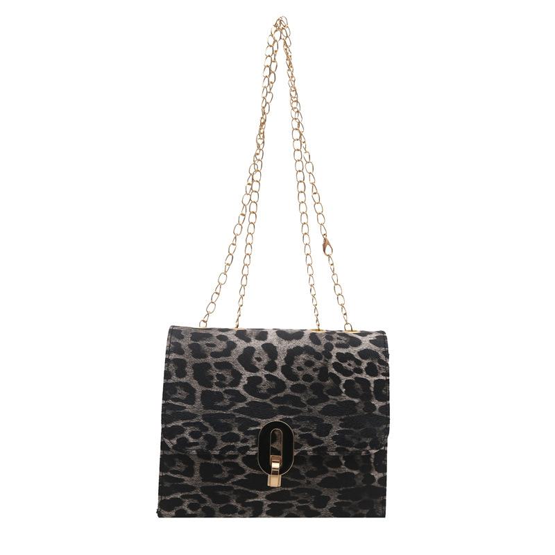 Simple And Fashionable Leopard Print, Simple And Foreign Commuting In Winter, Retro Chain, Single Shoulder Crossbody Small Square Bag Woman