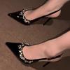 Fashion Women10 cm Rhinestone Women Pumps Sexy high heels Elegant temperament Banquet shoes Patent leather Stilettos Pumps Ladies shoes