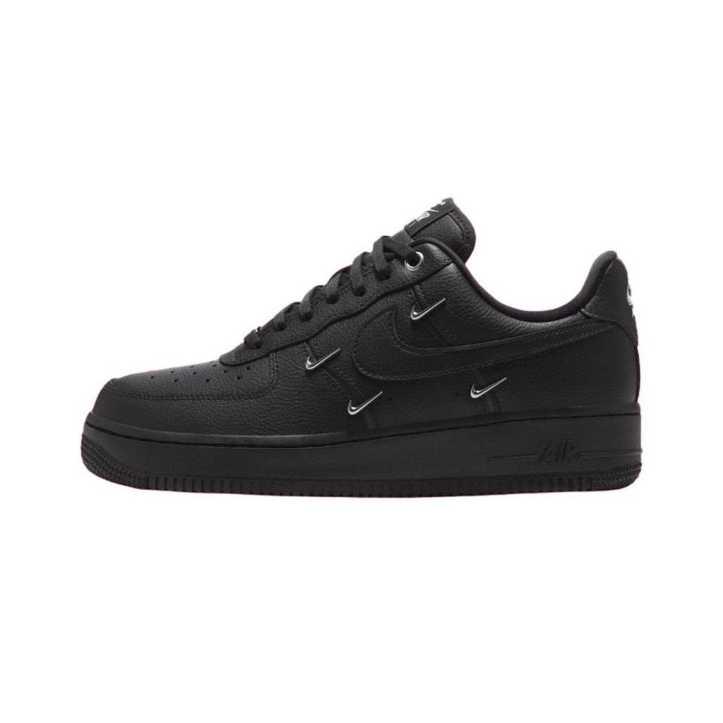 Nike Air Force 1 Slip Resistant Abrasion Resistant Low top Skateboard Shoes Women's Black Pink Silver HQ1180-001(Team74-)