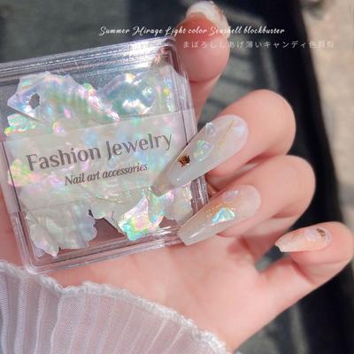 1 Box Aurora Irregular Ultra-thin Shell Slices Large Natural Abalone Flakes Nail Art Decoration