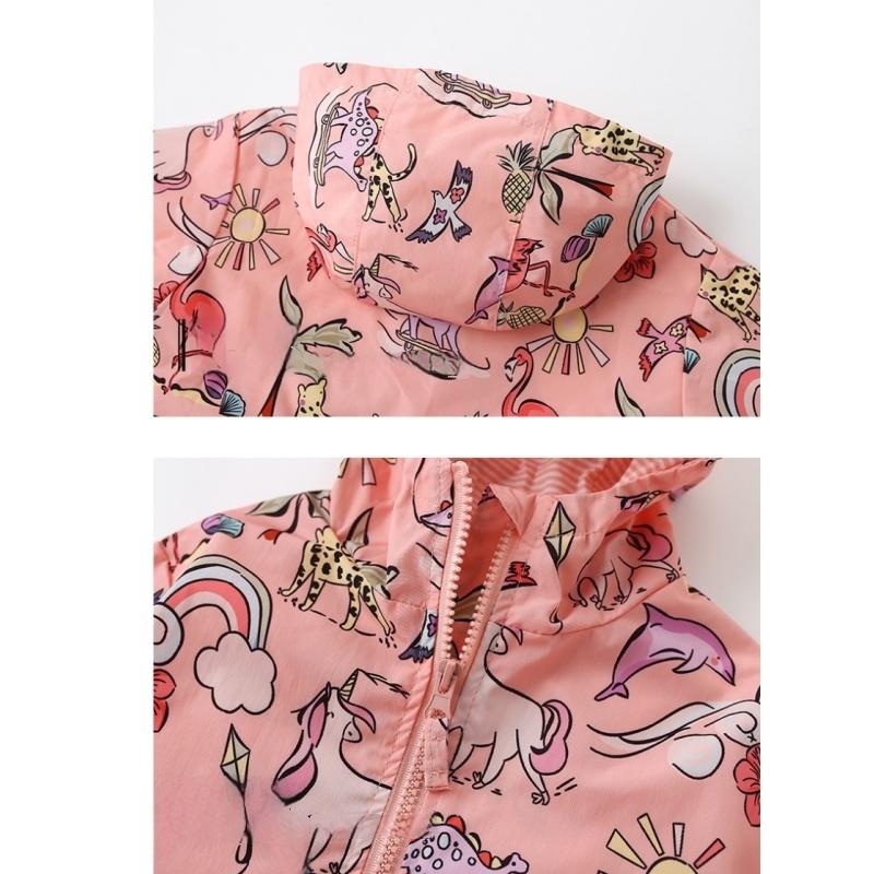 2025 Kids Clothes Boys Jackets Children Hooded Zipper Windbreaker Baby Fashion Print Coat Infant Waterproof Hoodies For Girls