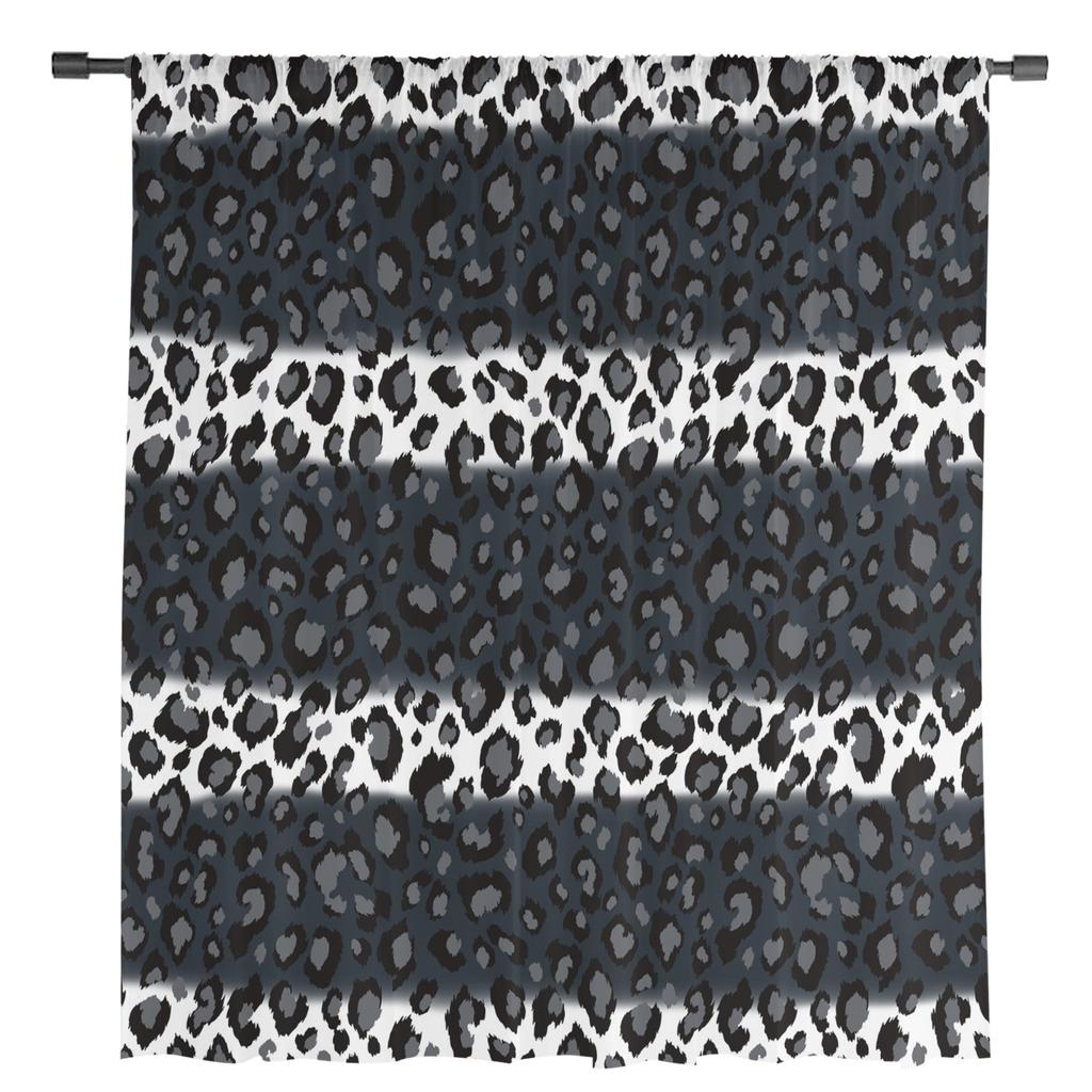 Leopardenmuster, schwarz-weiß gestreifte Gardinen für Wohnzimmerdekoration, Fenstervorhänge, Küche, Tüll, Voile, Organza-Vorhänge