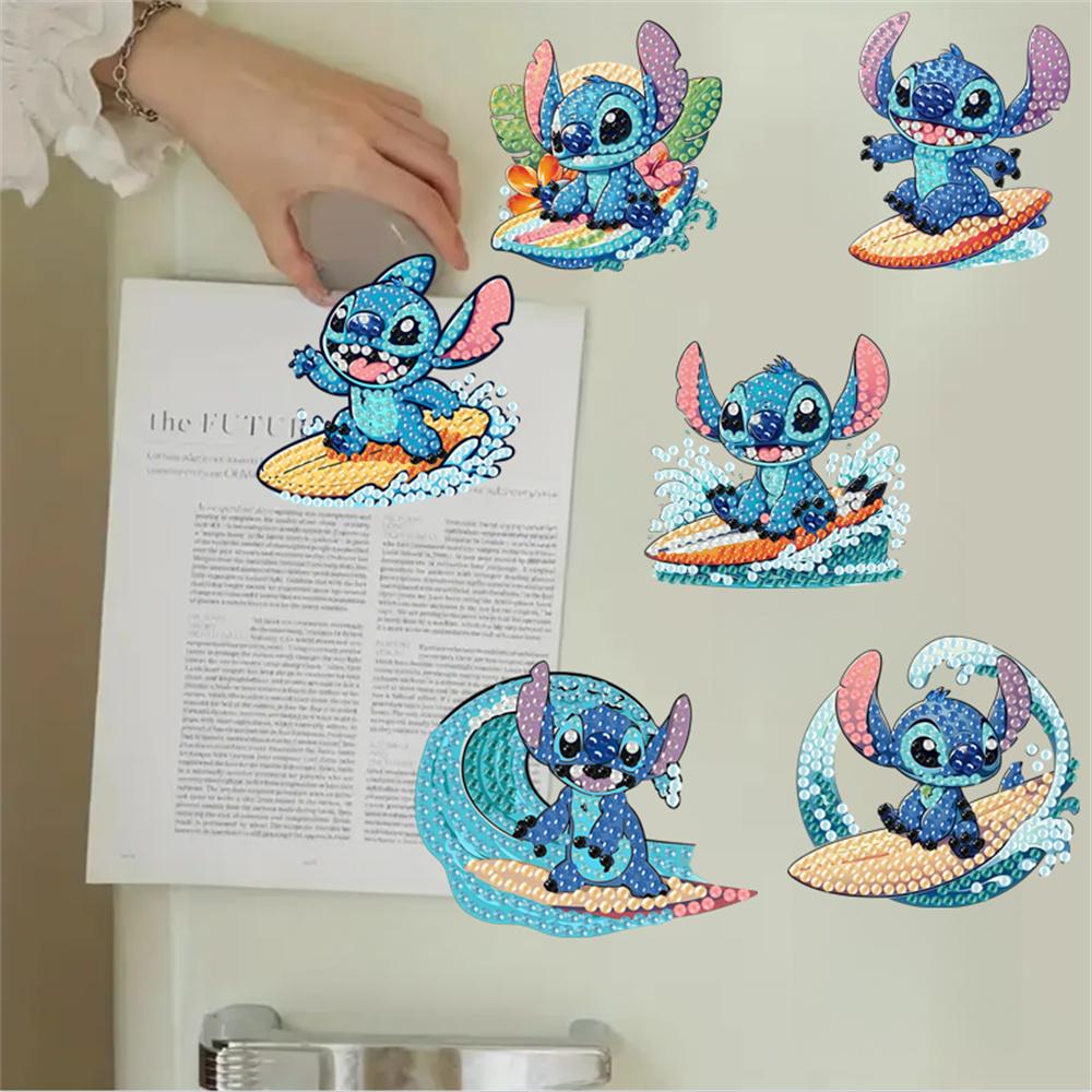 6-częściowy magnes na lodówkę z serii Surfing z diamentową grafiką, diamentowe malowanie, magnes na lodówkę, diamentowe malowanie, magnes na lodówkę dla dorosłych i początkujących