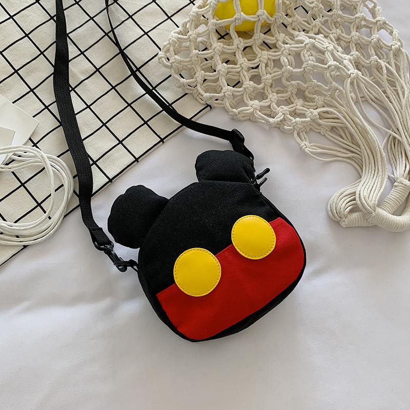 

Mickey Mouse Kids Canvas Crossbody Bag With Zipper Closure For Daily Use Mickey
